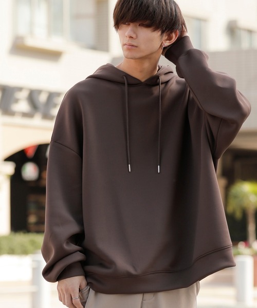 ADMIX/ATELIER SAB MEN（アドミックスアトリエサブメン）の「ダイバーズ ポンチ ジャージ ルーズサイズ ビッグ パーカー（パーカー・メンズ・ブラウン/グレイッシュブルー/グレイッシュベージュ/ブラック/ホワイト・48/50）」の3枚目の写真