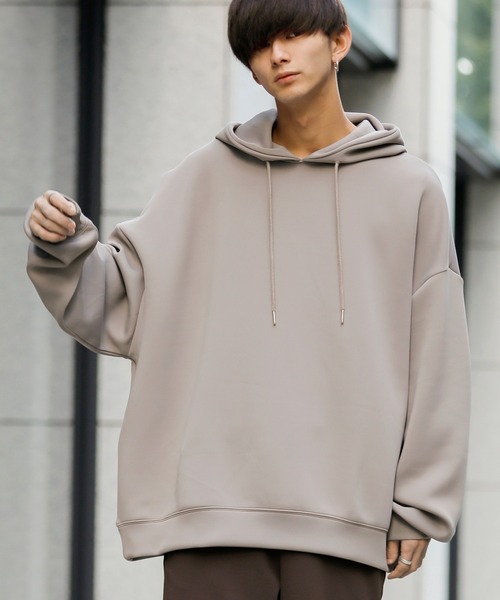 ADMIX/ATELIER SAB MEN（アドミックスアトリエサブメン）の「ダイバーズ ポンチ ジャージ ルーズサイズ ビッグ パーカー（パーカー・メンズ・ブラウン/グレイッシュブルー/グレイッシュベージュ/ブラック/ホワイト・48/50）」の4枚目の写真