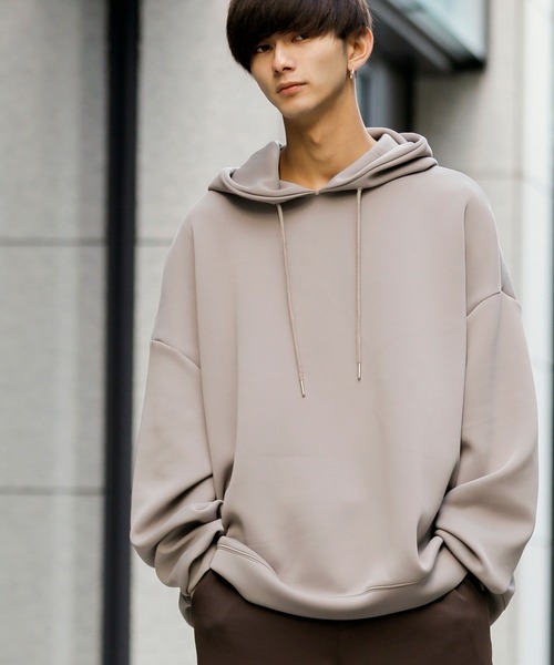 ADMIX/ATELIER SAB MEN（アドミックスアトリエサブメン）の「ダイバーズ ポンチ ジャージ ルーズサイズ ビッグ パーカー（パーカー・メンズ・ブラウン/グレイッシュブルー/グレイッシュベージュ/ブラック/ホワイト・48/50）」の7枚目の写真