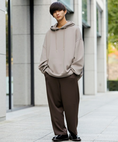 ADMIX/ATELIER SAB MEN（アドミックスアトリエサブメン）の「ダイバーズ ポンチ ジャージ ルーズサイズ ビッグ パーカー（パーカー・メンズ・ブラウン/グレイッシュブルー/グレイッシュベージュ/ブラック/ホワイト・48/50）」の9枚目の写真