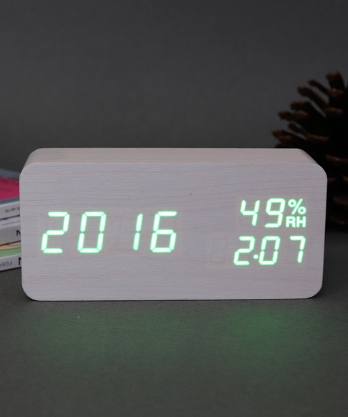 FL import collection（エフエルインポートコレクション）の「【置き時計】多機能LEDウッドクロック（置時計・レディース・ホワイト系その他2/ホワイト系その他3/ホワイト系その他4/ホワイト系その他5/ブラック系その他2/ブラック系その他3/ブラック系その他4/ブラック系その他5/ブラウン系その他2/ブラウン系その他3/ブラウン系その他4/ブラウン系その他5/ベージュ系その他2/ベージュ系その他3/ベージュ系その他4/ベージュ系その他5・FREE）」の5枚目の写真