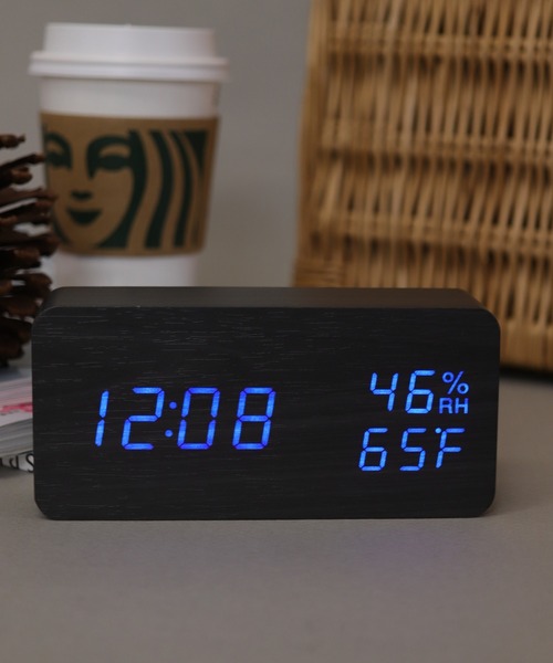 FL import collection（エフエルインポートコレクション）の「【置き時計】多機能LEDウッドクロック（置時計・レディース・ホワイト系その他2/ホワイト系その他3/ホワイト系その他4/ホワイト系その他5/ブラック系その他2/ブラック系その他3/ブラック系その他4/ブラック系その他5/ブラウン系その他2/ブラウン系その他3/ブラウン系その他4/ブラウン系その他5/ベージュ系その他2/ベージュ系その他3/ベージュ系その他4/ベージュ系その他5・FREE）」の7枚目の写真