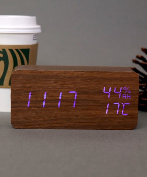 FL import collection（エフエルインポートコレクション）の「【置き時計】多機能LEDウッドクロック（置時計・レディース・ホワイト系その他2/ホワイト系その他3/ホワイト系その他4/ホワイト系その他5/ブラック系その他2/ブラック系その他3/ブラック系その他4/ブラック系その他5/ブラウン系その他2/ブラウン系その他3/ブラウン系その他4/ブラウン系その他5/ベージュ系その他2/ベージュ系その他3/ベージュ系その他4/ベージュ系その他5・FREE）」の11枚目の写真