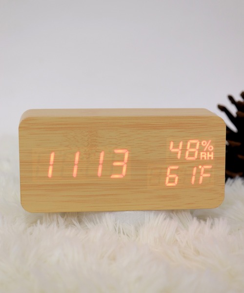 FL import collection（エフエルインポートコレクション）の「【置き時計】多機能LEDウッドクロック（置時計・レディース・ホワイト系その他2/ホワイト系その他3/ホワイト系その他4/ホワイト系その他5/ブラック系その他2/ブラック系その他3/ブラック系その他4/ブラック系その他5/ブラウン系その他2/ブラウン系その他3/ブラウン系その他4/ブラウン系その他5/ベージュ系その他2/ベージュ系その他3/ベージュ系その他4/ベージュ系その他5・FREE）」の14枚目の写真