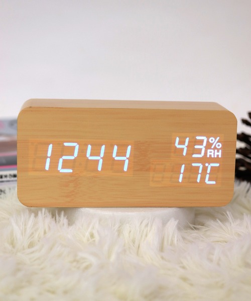 FL import collection（エフエルインポートコレクション）の「【置き時計】多機能LEDウッドクロック（置時計・レディース・ホワイト系その他2/ホワイト系その他3/ホワイト系その他4/ホワイト系その他5/ブラック系その他2/ブラック系その他3/ブラック系その他4/ブラック系その他5/ブラウン系その他2/ブラウン系その他3/ブラウン系その他4/ブラウン系その他5/ベージュ系その他2/ベージュ系その他3/ベージュ系その他4/ベージュ系その他5・FREE）」の15枚目の写真