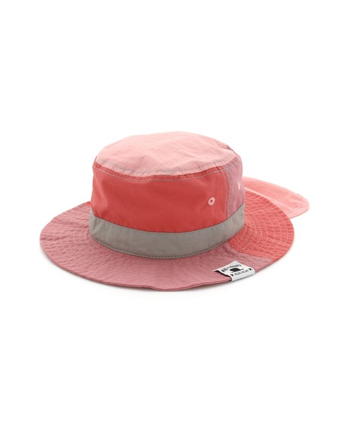 MAKE YOUR DAY(メイクユアデイ)の「日よけ付きナイロンハット(ハット・キッズ・ベージュ/ピンク/ブラック/マスタード/サーモンピンク・48/50/46/52/54/56/59)」の4枚目の写真