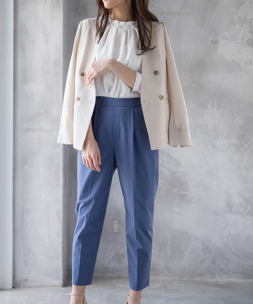 WHITE JOOLA（ホワイトジョーラ）の「PrimeFlex紫外線防止＆撥水＆接触冷感＆ストレッチ！多機能・美ラインテーパードカラーパンツ（スラックス・レディース・ホワイト/ブラック/ブルー/グリーン/イエロー/ピンク・61/64/67）」の17枚目の写真