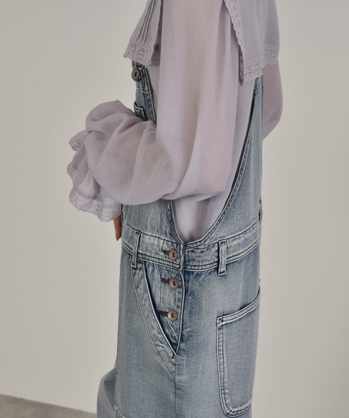 w closet（ダブルクローゼット）の「スリムオーバーオール（サロペット/オーバーオール・レディース・ダークベージュ/ケミカルウォッシュ/サンドベージュ・FREE）」の9枚目の写真