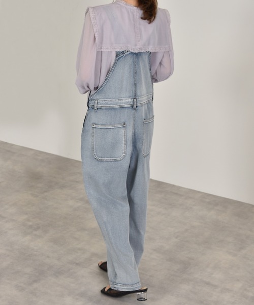 w closet（ダブルクローゼット）の「スリムオーバーオール（サロペット/オーバーオール・レディース・ダークベージュ/ケミカルウォッシュ/サンドベージュ・FREE）」の5枚目の写真