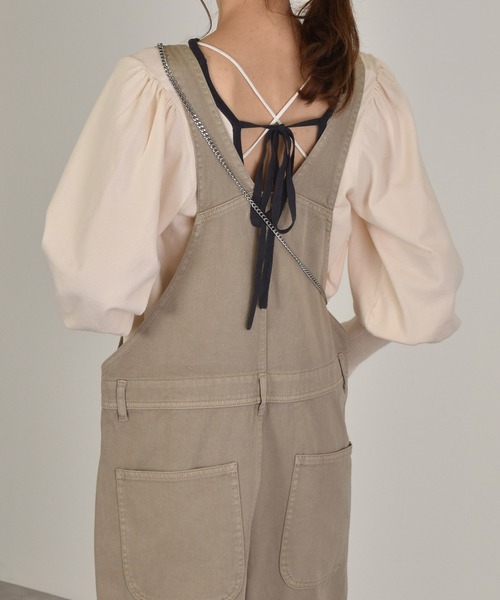 w closet（ダブルクローゼット）の「スリムオーバーオール（サロペット/オーバーオール・レディース・ダークベージュ/ケミカルウォッシュ/サンドベージュ・FREE）」の15枚目の写真