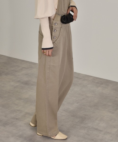 w closet（ダブルクローゼット）の「スリムオーバーオール（サロペット/オーバーオール・レディース・ダークベージュ/ケミカルウォッシュ/サンドベージュ・FREE）」の19枚目の写真