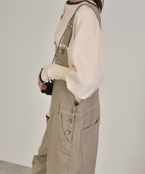 w closet（ダブルクローゼット）の「スリムオーバーオール（サロペット/オーバーオール・レディース・ダークベージュ/ケミカルウォッシュ/サンドベージュ・FREE）」の7枚目の写真