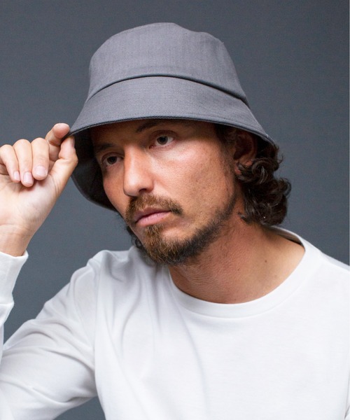 Magine（マージン）の「COTTON HERRINGBONE BUCKET HAT：コットン ヘリンボーン バケット ハット（ハット・メンズ・ブラック/グレー/ベージュ/ネイビー・FREE）」の3枚目の写真