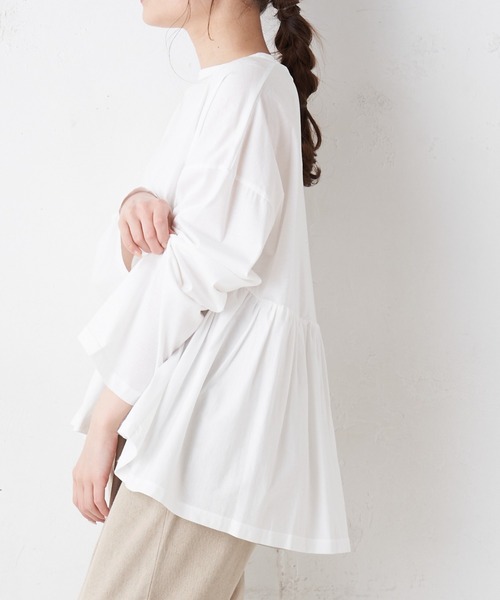 PUAL CE CIN（ピュアルセシン）の「【Du noir】シルケットプルオーバー（Tシャツ/カットソー・レディース・ブラック/ホワイト/ライトグレー・FREE）」の2枚目の写真