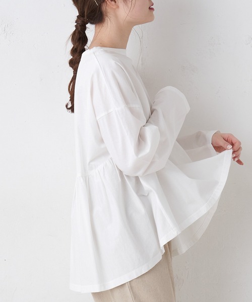 PUAL CE CIN（ピュアルセシン）の「【Du noir】シルケットプルオーバー（Tシャツ/カットソー・レディース・ブラック/ホワイト/ライトグレー・FREE）」の5枚目の写真