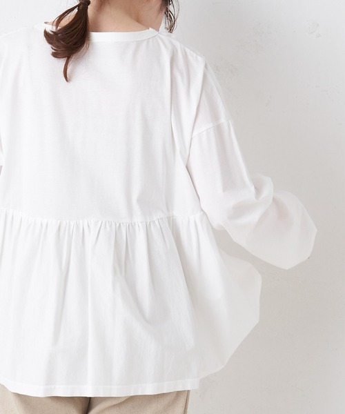 PUAL CE CIN（ピュアルセシン）の「【Du noir】シルケットプルオーバー（Tシャツ/カットソー・レディース・ブラック/ホワイト/ライトグレー・FREE）」の6枚目の写真