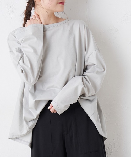 PUAL CE CIN（ピュアルセシン）の「【Du noir】シルケットプルオーバー（Tシャツ/カットソー・レディース・ブラック/ホワイト/ライトグレー・FREE）」の11枚目の写真