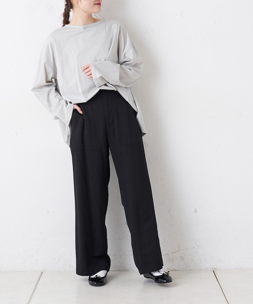 PUAL CE CIN（ピュアルセシン）の「【Du noir】シルケットプルオーバー（Tシャツ/カットソー・レディース・ブラック/ホワイト/ライトグレー・FREE）」の15枚目の写真