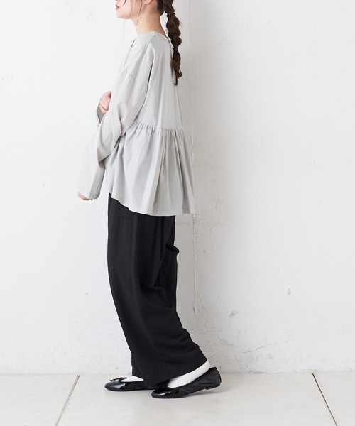 PUAL CE CIN（ピュアルセシン）の「【Du noir】シルケットプルオーバー（Tシャツ/カットソー・レディース・ブラック/ホワイト/ライトグレー・FREE）」の16枚目の写真