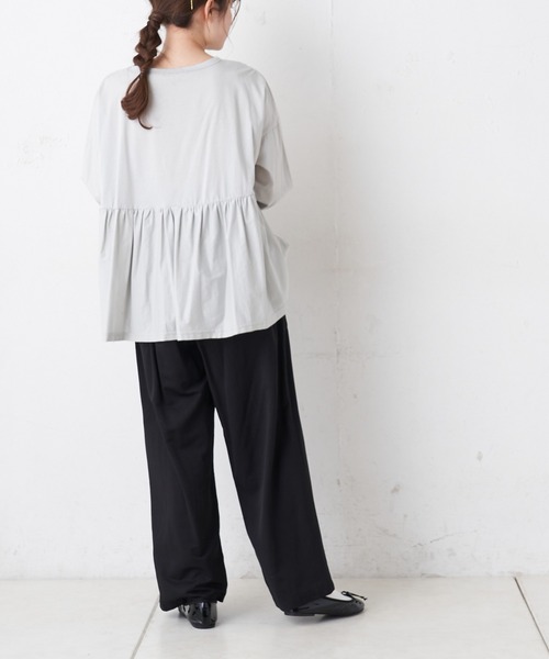 PUAL CE CIN（ピュアルセシン）の「【Du noir】シルケットプルオーバー（Tシャツ/カットソー・レディース・ブラック/ホワイト/ライトグレー・FREE）」の17枚目の写真
