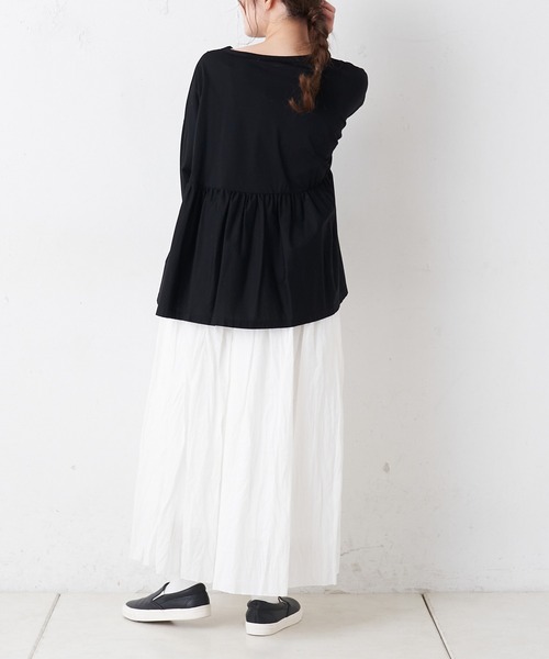 PUAL CE CIN（ピュアルセシン）の「【Du noir】シルケットプルオーバー（Tシャツ/カットソー・レディース・ブラック/ホワイト/ライトグレー・FREE）」の21枚目の写真