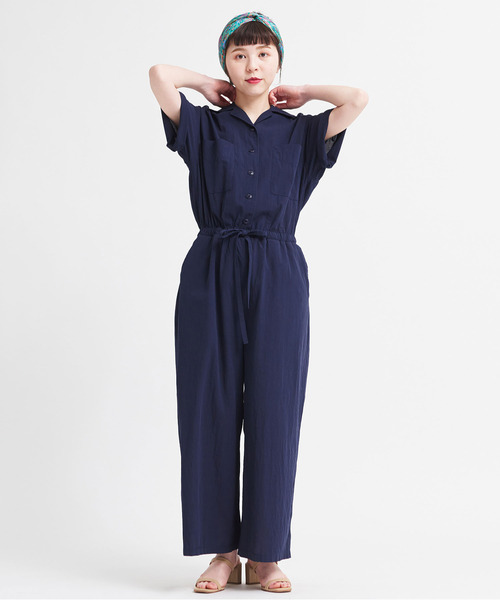 CHILD WOMAN（チャイルドウーマン）の「100/2GVブロード ジャンプスーツ（つなぎ/オールインワン・レディース・ネイビー/ピンク/カーキ・FREE）」の17枚目の写真