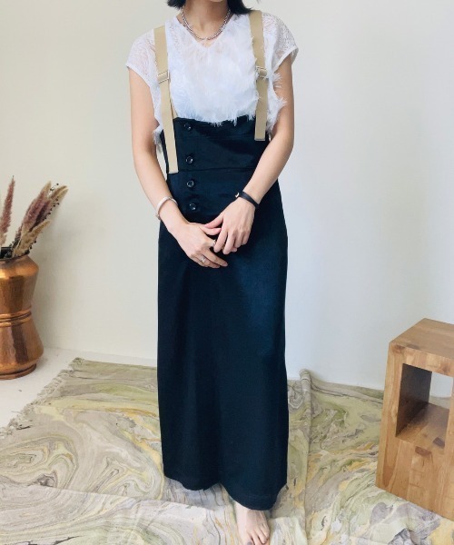 TEVALT(ヴァレット)の「チノライクサテンジャンパースカート(サロペット/オーバーオール・レディース・ライトカーキ/ブラック/ベージュ・38)」の7枚目の写真