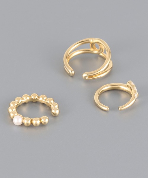 PAS TIERRA(パティエラ)の「2021ss 3piece set ear cuffs(イヤーカフ・レディース・イエローゴールド・FREE)」の10枚目の写真