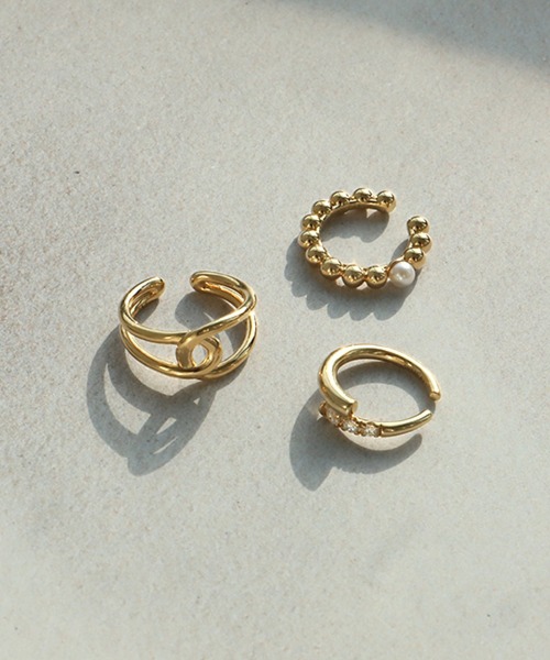 PAS TIERRA(パティエラ)の「2021ss 3piece set ear cuffs(イヤーカフ・レディース・イエローゴールド・FREE)」の14枚目の写真