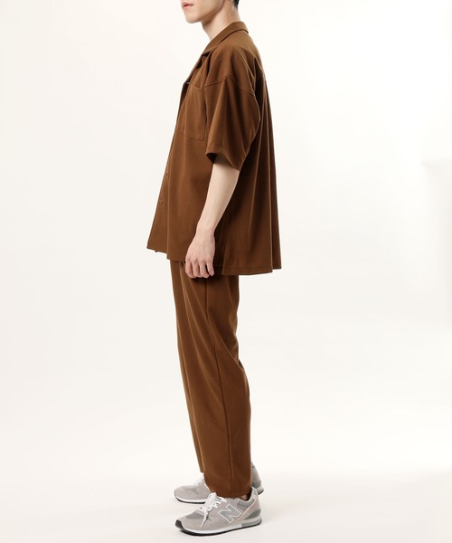 TopIsm（トップイズム）の「半袖オープンカラー 梨地シャツジャケット＆ワイドパンツ セットアップ（セットアップ・メンズ・ブラック/ベージュ/ブラウン/グレー系その他・M/L）」の17枚目の写真