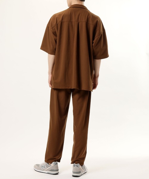 TopIsm（トップイズム）の「半袖オープンカラー 梨地シャツジャケット＆ワイドパンツ セットアップ（セットアップ・メンズ・ブラック/ベージュ/ブラウン/グレー系その他・M/L）」の11枚目の写真