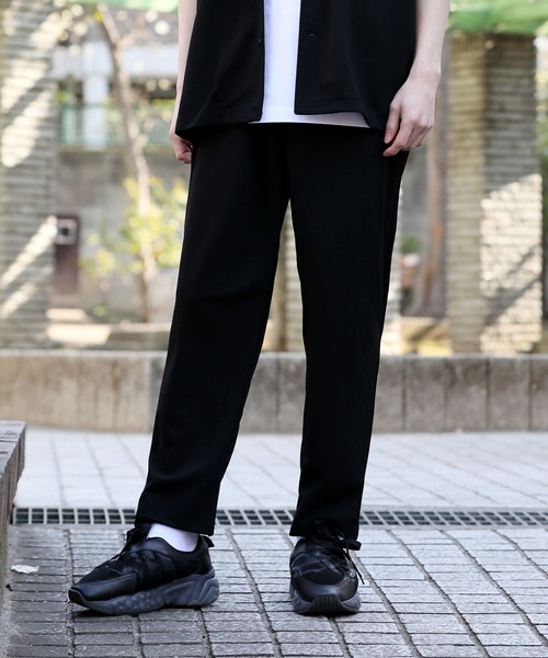 TopIsm（トップイズム）の「半袖オープンカラー 梨地シャツジャケット＆ワイドパンツ セットアップ（セットアップ・メンズ・ブラック/ベージュ/ブラウン/グレー系その他・M/L）」の8枚目の写真