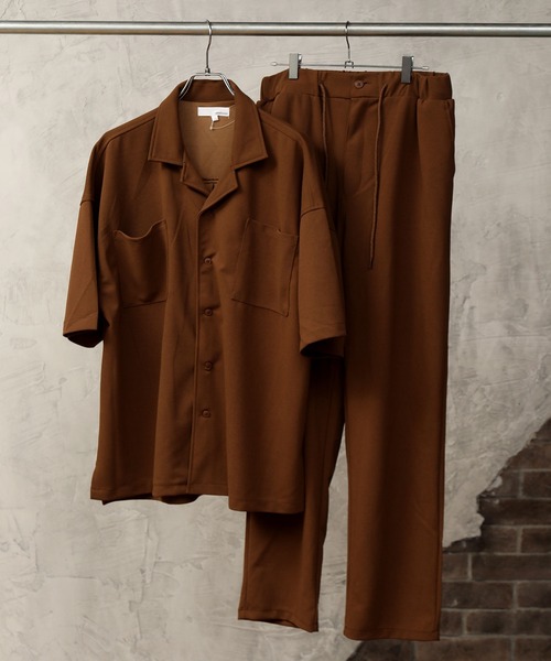 TopIsm（トップイズム）の「半袖オープンカラー 梨地シャツジャケット＆ワイドパンツ セットアップ（セットアップ・メンズ・ブラック/ベージュ/ブラウン/グレー系その他・M/L）」の18枚目の写真