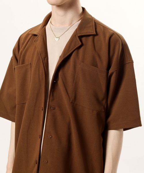 TopIsm（トップイズム）の「半袖オープンカラー 梨地シャツジャケット＆ワイドパンツ セットアップ（セットアップ・メンズ・ブラック/ベージュ/ブラウン/グレー系その他・M/L）」の21枚目の写真