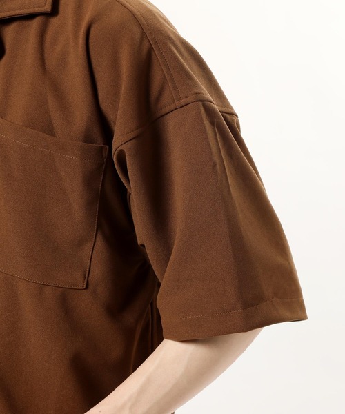 TopIsm（トップイズム）の「半袖オープンカラー 梨地シャツジャケット＆ワイドパンツ セットアップ（セットアップ・メンズ・ブラック/ベージュ/ブラウン/グレー系その他・M/L）」の16枚目の写真