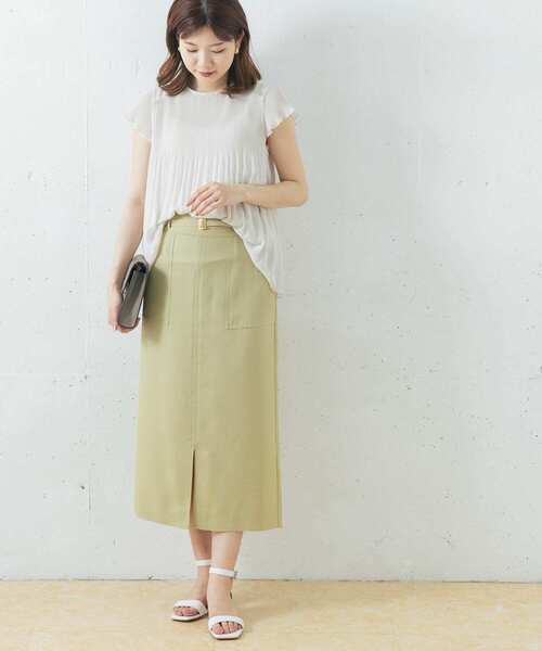 URBAN RESEARCH ROSSO（アーバンリサーチロッソ）の「『一部WEB限定カラー』ランダムプリーツフレンチスリーブブラウス（シャツ/ブラウス・レディース・ブラック/オフホワイト/グリーン系その他/イエロー系その他・FREE）」の8枚目の写真