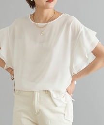 【WEB限定】シフォン楊柳フリルブラウス