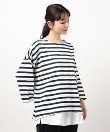 Samansa Mos2 | レイヤードゆるロングTシャツセット(Tシャツ/カットソー)