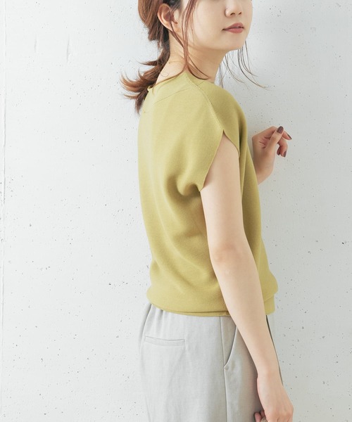 URBAN RESEARCH ROSSO(アーバンリサーチロッソ)の「【一部WEB限定カラー】ボートネックガーターホールニット(ニット/セーター・レディース・チャコールグレー/オフホワイト/ミント/グリーン系その他・FREE)」の9枚目の写真