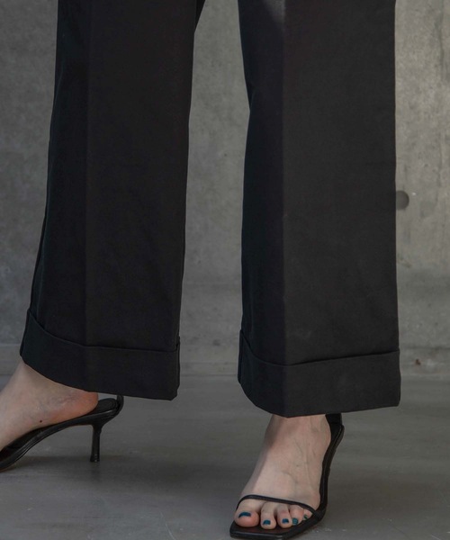 ANT（アント）の「HIGH WAIST WIDE PANTS/ハイウエストワイドパンツ【ANT】（その他パンツ・レディース・ブラック/カーキ/アイボリー・FREE）」の10枚目の写真