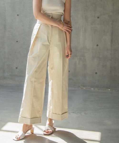 ANT（アント）の「HIGH WAIST WIDE PANTS/ハイウエストワイドパンツ【ANT】（その他パンツ・レディース・ブラック/カーキ/アイボリー・FREE）」の16枚目の写真