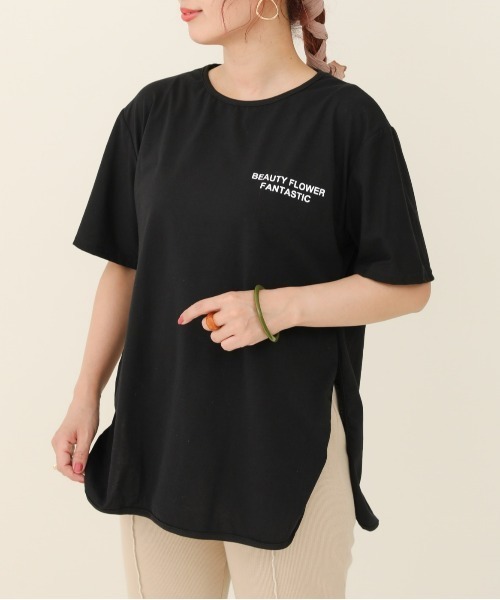 sakishimatokyo(サキシマトーキョー)の「【ZOZO限定】サキシマamp「サイドスリットプリントTEE」(Tシャツ/カットソー・レディース・ブラック/ホワイト・FREE)」の7枚目の写真