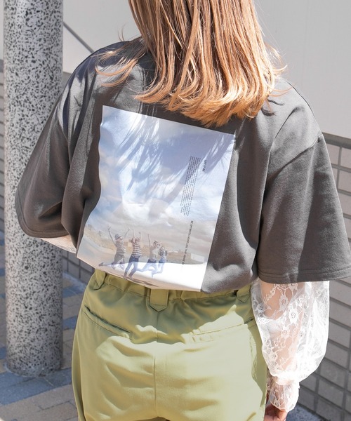 kutir（クティール）の「アソートプリントTシャツ（Tシャツ/カットソー・レディース・ホワイト/チャコールグレー/ブラック/ライトホワイト/オフホワイト/イエロー/ダークグレー/ダークブルー・FREE）」の7枚目の写真