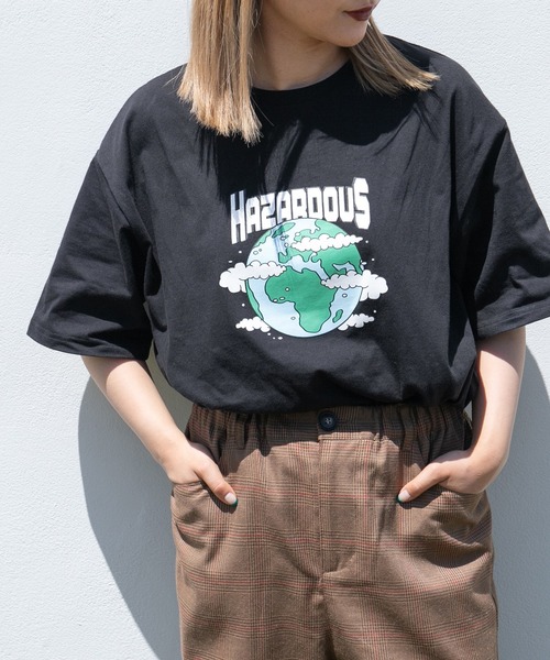 kutir（クティール）の「アソートプリントTシャツ（Tシャツ/カットソー・レディース・ホワイト/チャコールグレー/ブラック/ライトホワイト/オフホワイト/イエロー/ダークグレー/ダークブルー・FREE）」の5枚目の写真