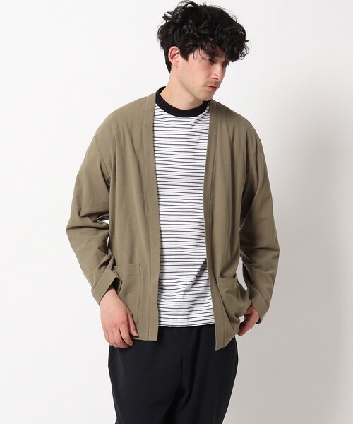 OPAQUE.CLIP(オペークドットクリップ)の「◆ボタンレスコットンカーディガン(カーディガン/ボレロ・メンズ・ライトグレー/ネイビー/カーキ・02/03/04)」の1枚目の写真