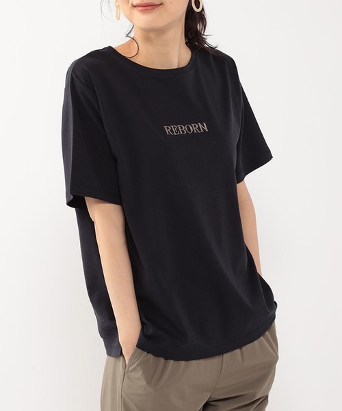 DECOY SINCE 1981(デコイシンスイチキュウハチイチ)の「ひやさらコットンロゴ刺しゅうプルオーバー(Tシャツ/カットソー・レディース・ブルー/ホワイト/ネイビー・L/M/LL)」の1枚目の写真