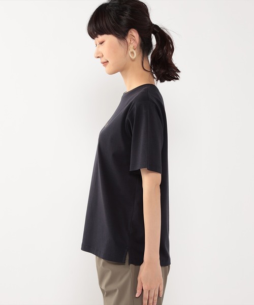 DECOY SINCE 1981(デコイシンスイチキュウハチイチ)の「ひやさらコットンロゴ刺しゅうプルオーバー(Tシャツ/カットソー・レディース・ブルー/ホワイト/ネイビー・L/M/LL)」の6枚目の写真
