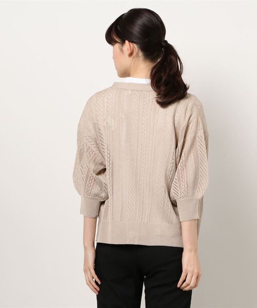 Cepica（セピカ）の「透かし柄ショートカーディガン（カーディガン/ボレロ・レディース・ブラック/ベージュ・FREE）」の3枚目の写真