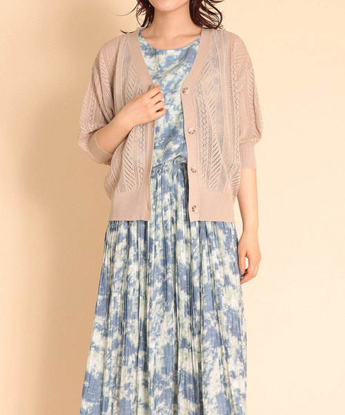 Cepica（セピカ）の「透かし柄ショートカーディガン（カーディガン/ボレロ・レディース・ブラック/ベージュ・FREE）」の2枚目の写真