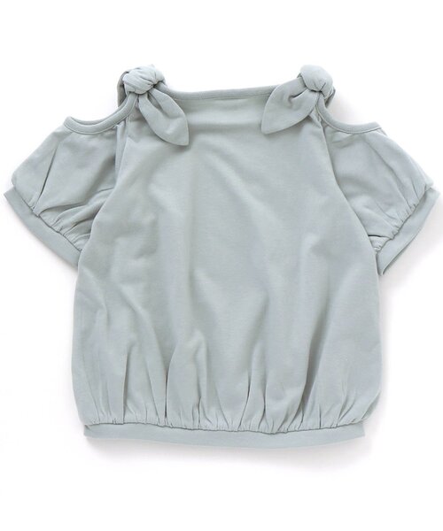 apres les cours（アプレレクール）の「/オープンショルダー肩りぼんトップス（Tシャツ/カットソー・キッズ・ブルー/ミント/ネイビー/オレンジ/ピンク/イエロー・90/100/110/120/130/140/80）」の18枚目の写真